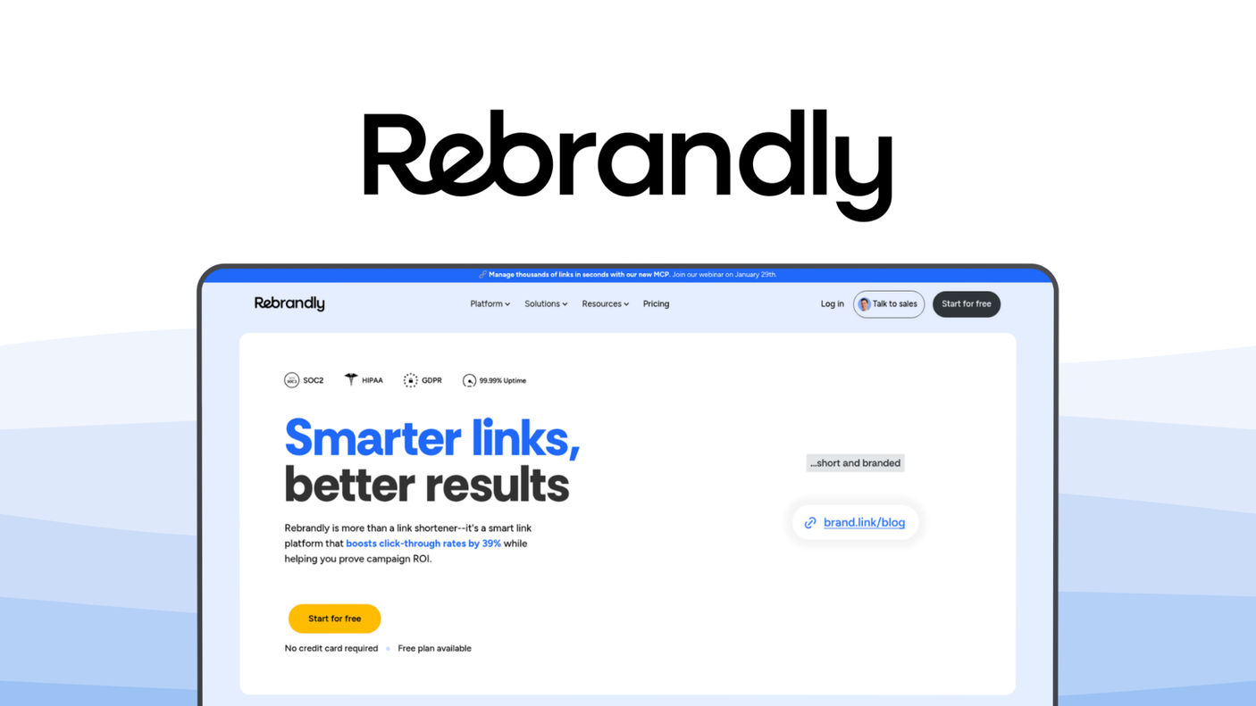 Rebrandly an url shortener tool, featuring custom domains, link retargeting, traffic routing, team management, editable destination.