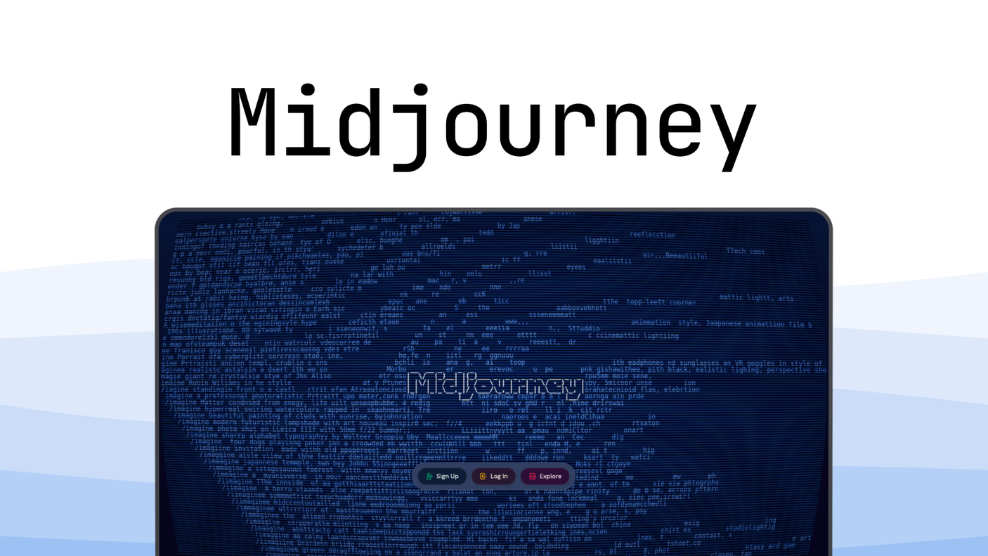 Midjourney an image generator tool, featuring photorealistic quality, stylize control, zoom out, vary region, discord community.
