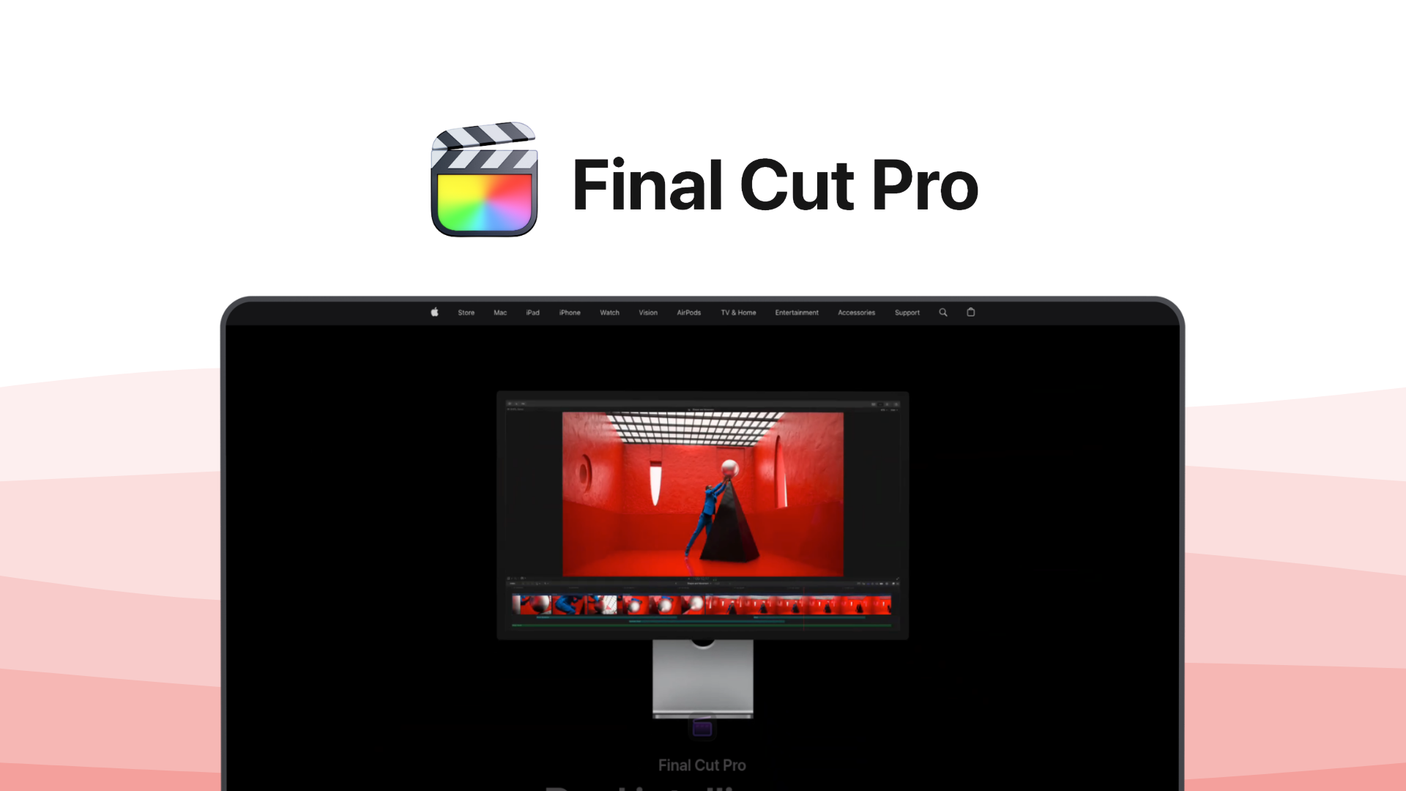 Final Cut Pro a video editor tool, featuring magnetic timeline, object tracker, cinematic mode, voice isolation, multicam editing.