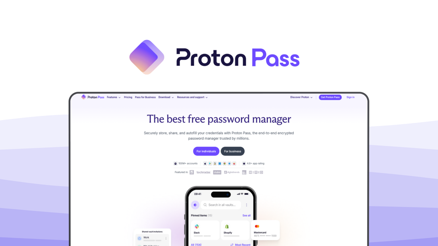 Proton Pass a password manager tool, featuring email aliases, end-to-end encryption, open source, tracker blocker, proton ecosystem.