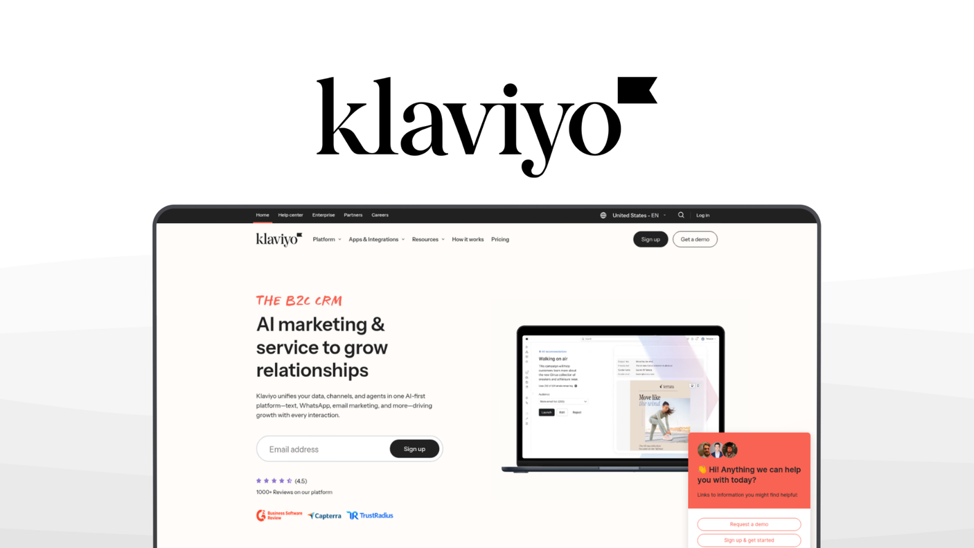Klaviyo a marketing automation tool, featuring deep ecommerce integration, dynamic audience segments, ai marketing agent, revenue performance analytics, predictive customer value.