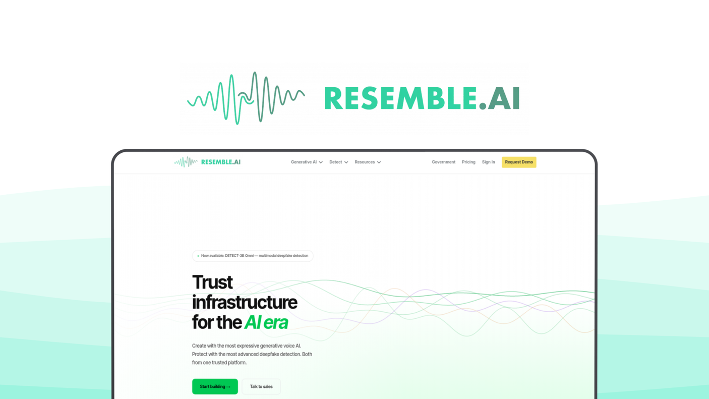Resemble AI a voice generator tool, featuring zero-shot cloning, emotion control, watermarking, on-premises deploy, deepfake detection, audio enhancement, api support.