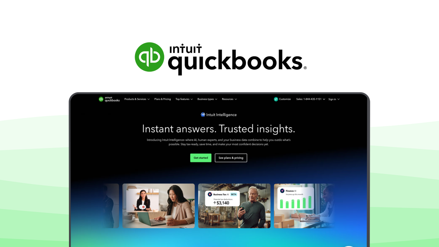 QuickBooks an accounting tool, featuring bank reconciliation, invoice automation, expense tracking, payroll integration, inventory management.