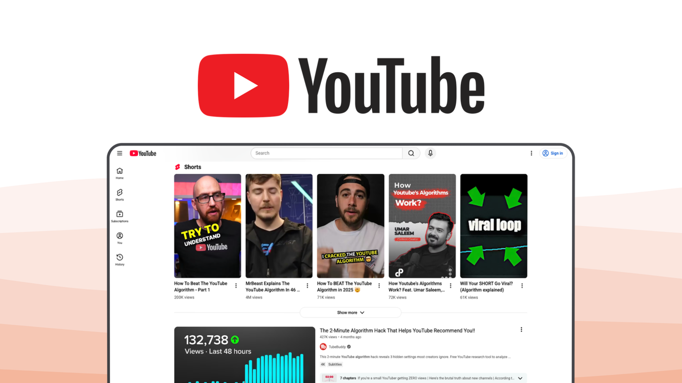 YouTube a social media platform tool, featuring long-form video, youtube shorts, live streaming, channel memberships, creator studio.
