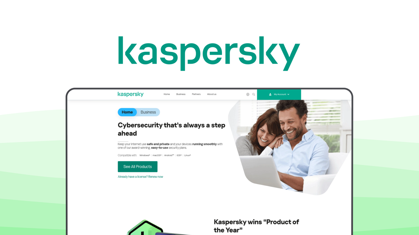 Kaspersky Anti-Virus an antivirus tool, featuring threat defense, secure payments, password vault, identity protection, device optimization.