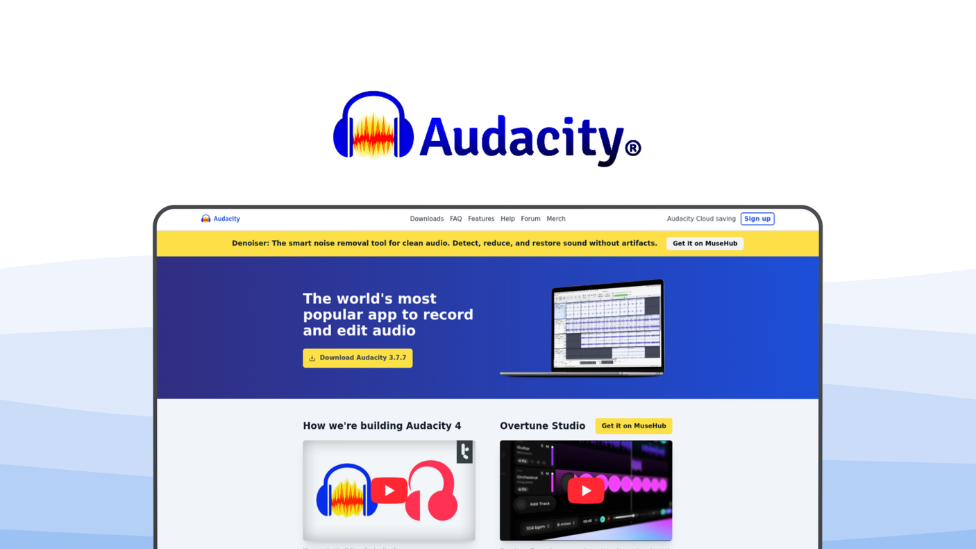Audacity an audio editor tool, featuring multitrack editing, noise reduction, spectral analysis, vst support.