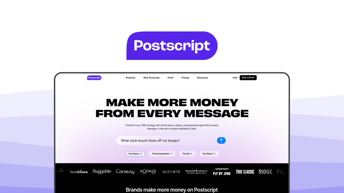 Postscript a sms marketing tool, featuring shopify integration, cart recovery, sms automation, revenue tracking.