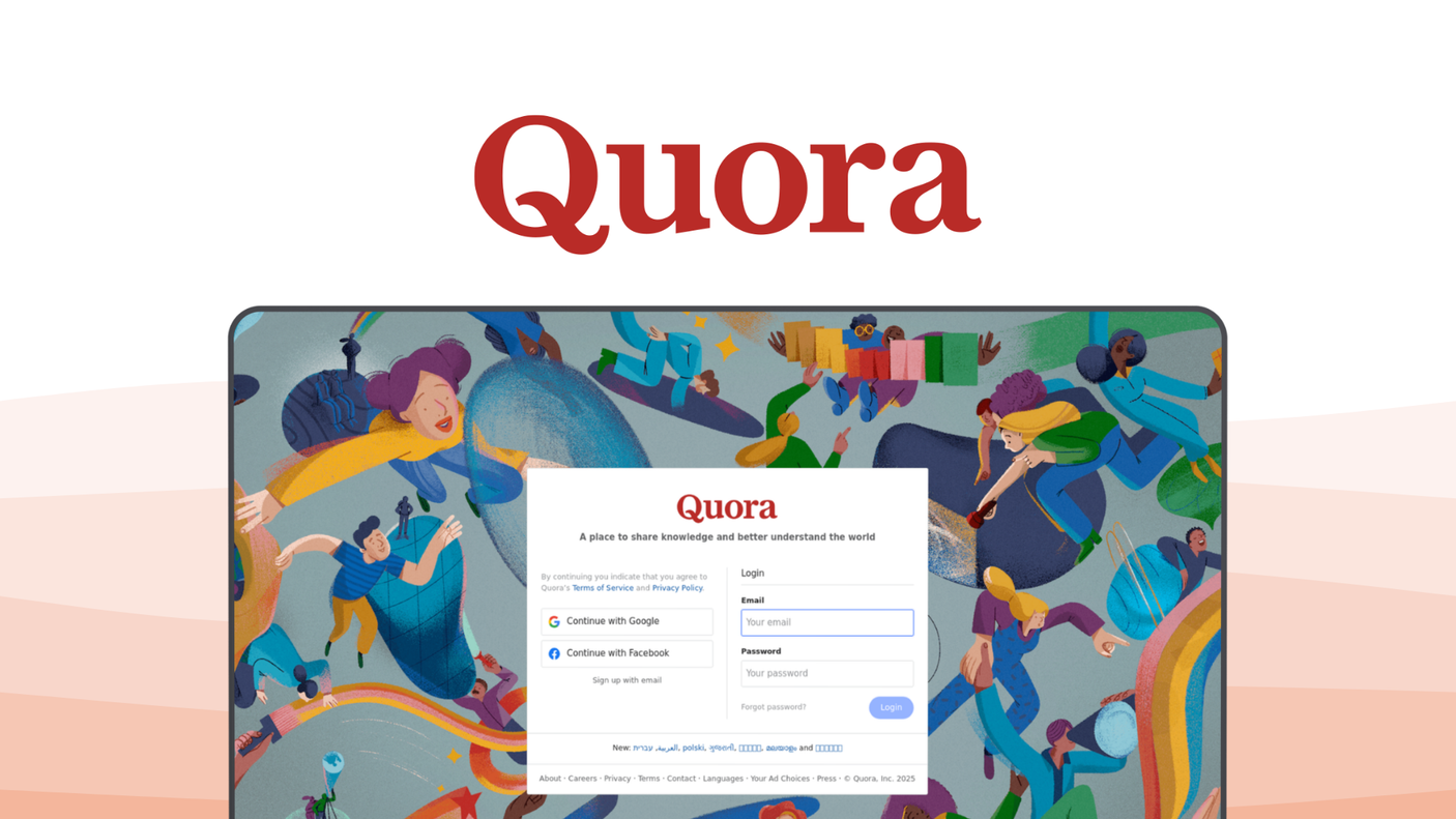 Quora a social media platform tool, featuring expert q&a, topic spaces, ad targeting, knowledge base, monetization programs.