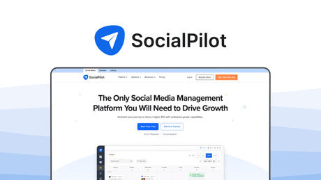 SocialPilot a social media management tool, featuring social media scheduler, white label reports, social inbox, team collaboration, client management.