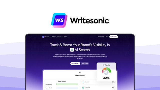 Writesonic a copy writing tool, featuring ai article writer, seo optimization, chatsonic, brand voice, image generator.