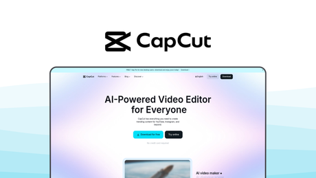 CapCut a video editor tool, featuring auto captions, background remover, trending templates, tiktok integration, text to speech.
