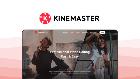 KineMaster a video editor tool, featuring multi-layer video, asset store, keyframe animation, chroma key, 4k export.