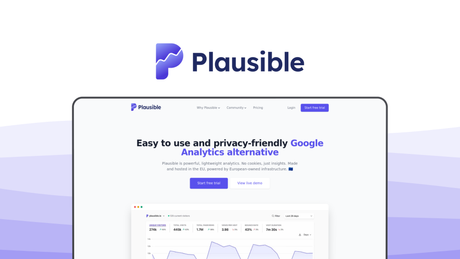 Plausible Analytics a web analytics tool, featuring privacy focused, lightweight script, no cookie banners, open source, email reports.