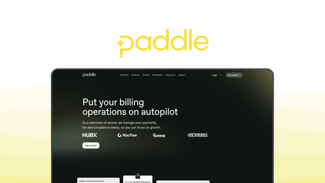 Paddle a payment gateway tool, featuring merchant of record, global tax liability, saas billing, license management, managed support.