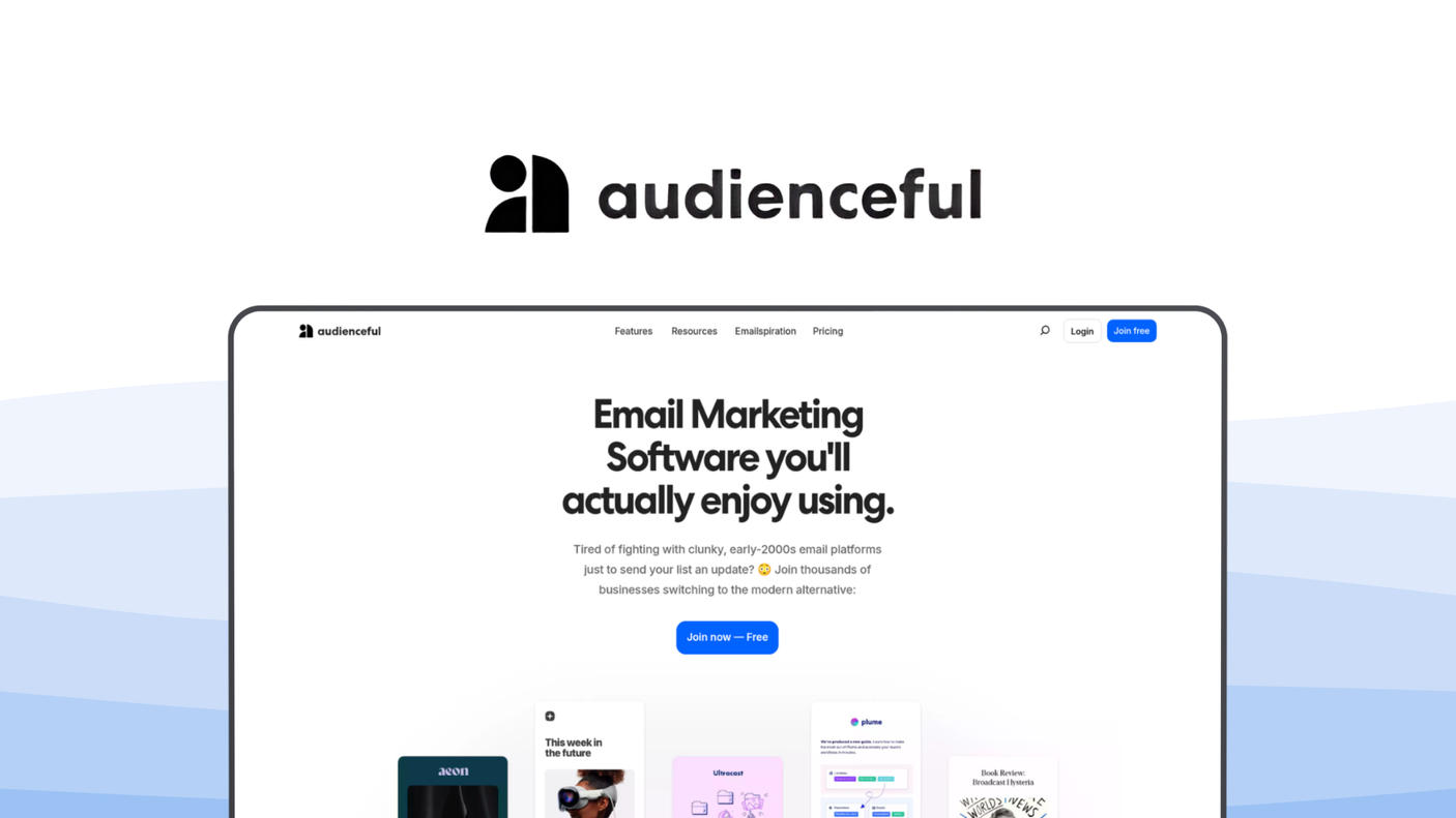 Audienceful an email newsletter tool, featuring subscriber focus, team seats, workflow automation.