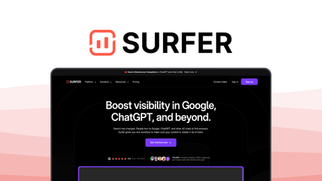 Surfer SEO a seo tool, featuring content editor, serp analyzer, nlp optimization, keyword suggestions, content audit, outline builder, ai writing.