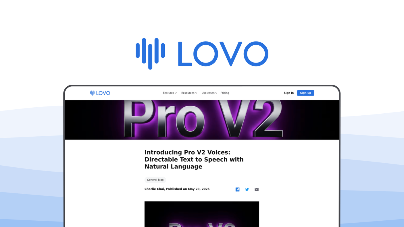 Lovo AI a voice generator tool, featuring hyper-realistic voices, voice cloning, subtitle generator, ai art creation, video editing, emotion support, api access.