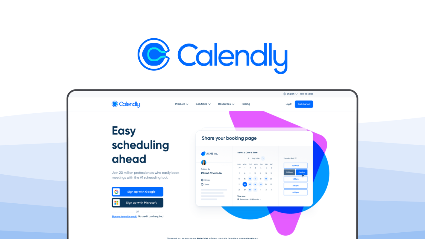 Calendly a scheduling tool, featuring booking links, calendar sync, automated reminders, team scheduling, meeting routing.