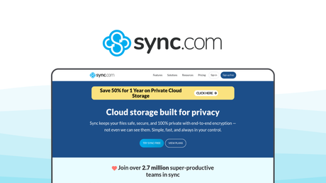 Sync.com a cloud storage tool, featuring zero knowledge encryption, secure file sharing, version history, hipaa compliance.