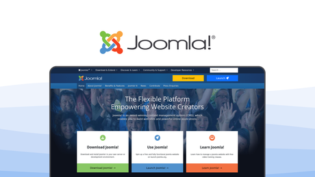 Joomla a cms tool, featuring extension marketplace, multilingual support, user permissions.