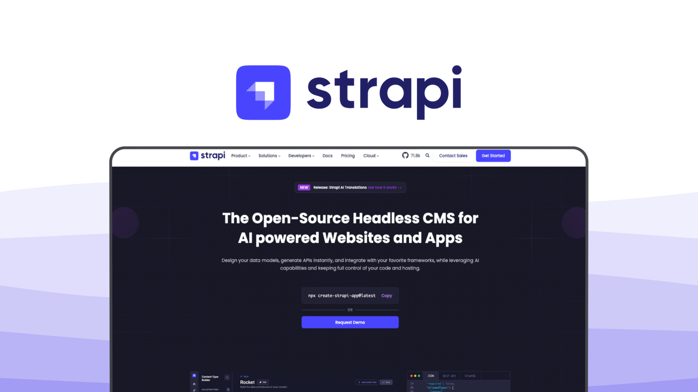 Strapi a cms tool, featuring headless architecture, api generation, content modeling.