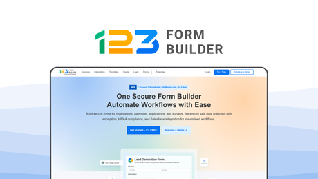 123FormBuilder a form builder tool, featuring drag drop builder, template library, conditional rules, payment processing, api integration.