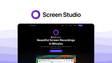Screen Studio a screen recording tool, featuring automatic zoom, smooth cursor, cinematic animations, professional polish, high quality export.