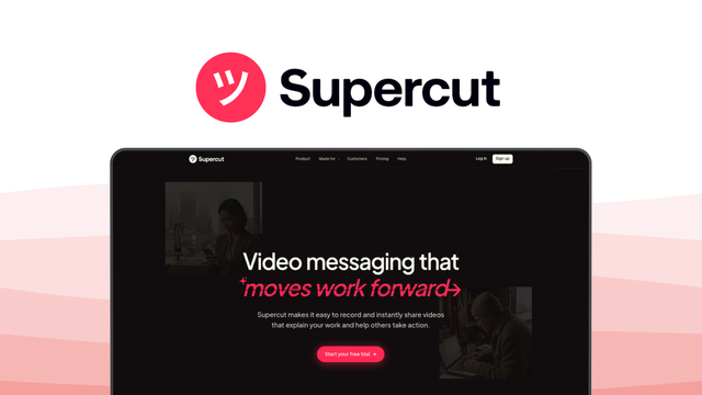 Supercut a screen recording tool, featuring async collaboration, ai highlights, team sharing, smart chapters.