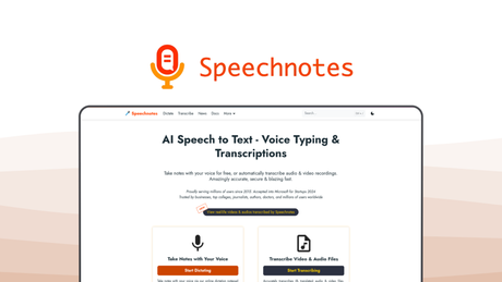 Speechnotes a voice dictation tool, featuring browser based access, voice punctuation commands, no signup required, instant export, multi language.