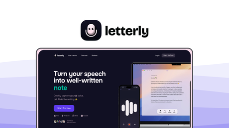 Letterly a voice dictation tool, featuring ai text polishing, voice journal, background recording, structured output, creator focus.