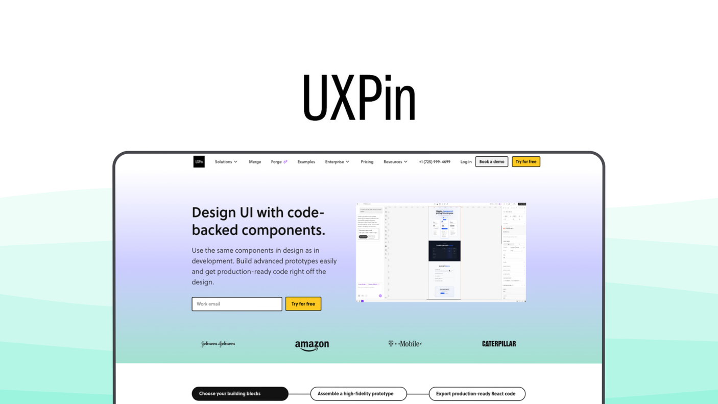 UXPin an ui ux tool, featuring code-based prototypes, conditional logic, design systems, ai features, accessibility tools.
