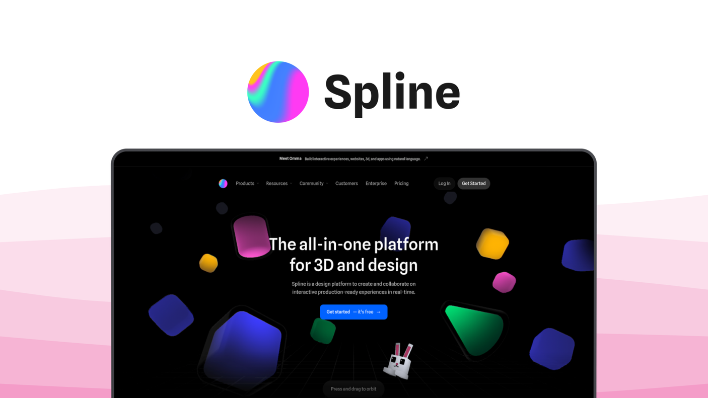 Spline an ui ux tool, featuring 3d scene creation, real-time collaboration, webgl export, physics simulations, interactive 3d.