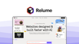 Relume an ui ux tool, featuring ai sitemap generation, ai wireframing, component library, figma sync, webflow sync.