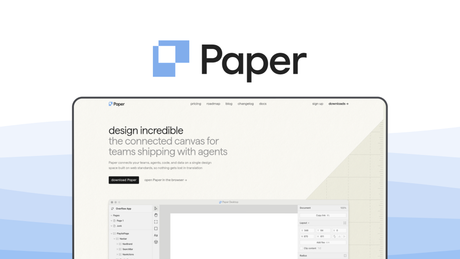 Paper an ui ux tool, featuring html css canvas, ai agent integration, real-time code sync, native export, image ai.