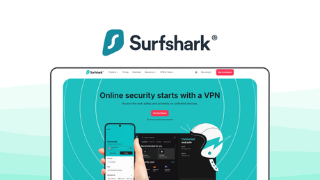 Surfshark a vpn tool, featuring unlimited devices, no logs policy, fast speeds, ad blocker, streaming unblock.