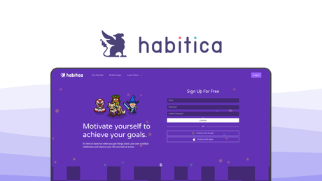 Habitica a habit tracker tool, featuring gamified tracking, social accountability, rpg elements, avatar customization, daily rewards.