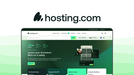 hosting.com a web hosting tool, featuring turbo speed servers, nvme ssd storage, free migration, developer tools.