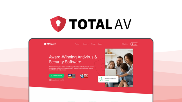 TotalAV an antivirus tool, featuring real time protection, anti phishing, system tune up, ad blocker, disk cleaner.