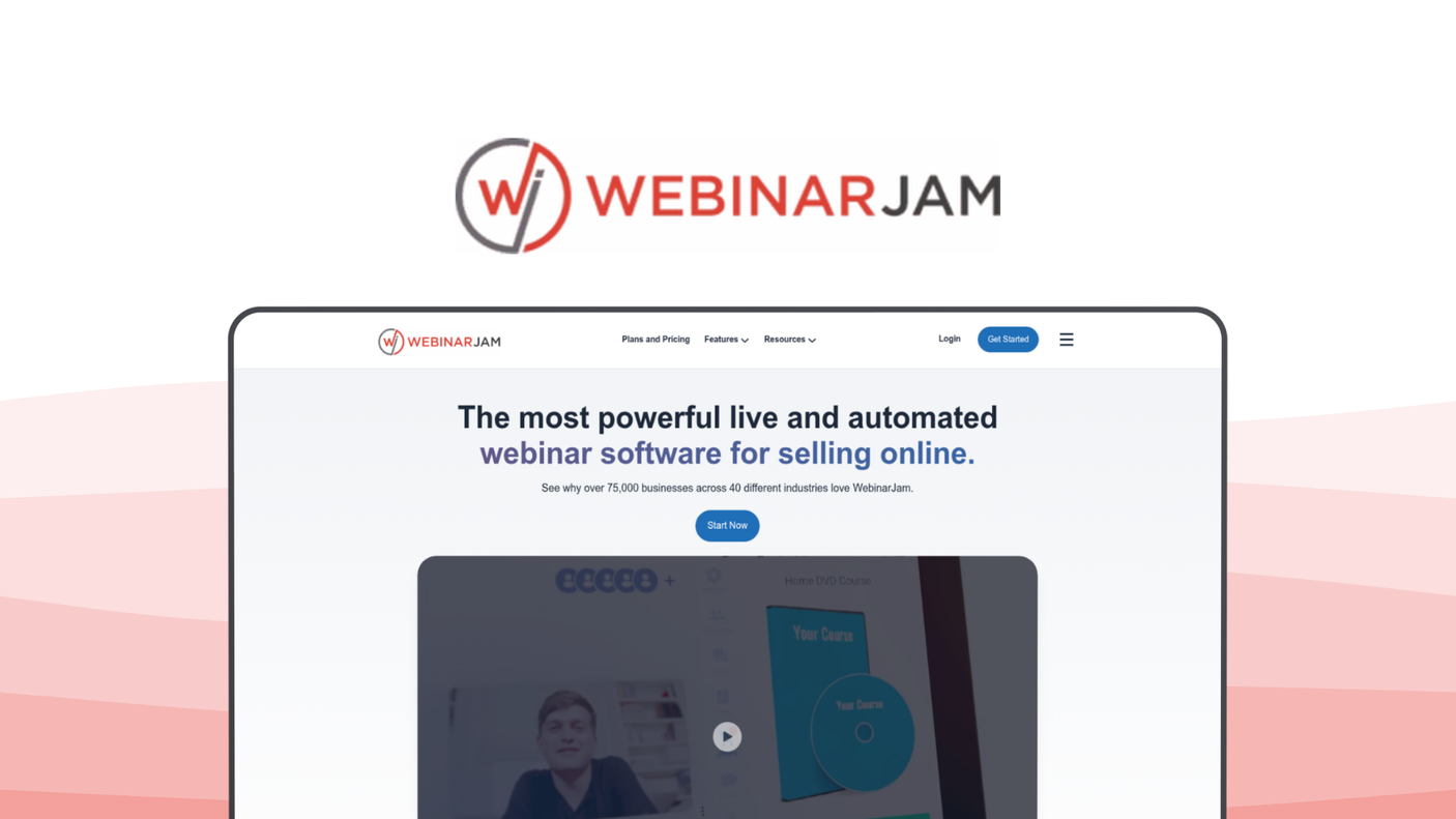 WebinarJam a webinar tool, featuring live streaming, sales offers, replay automation, presenter tools, engagement chats.