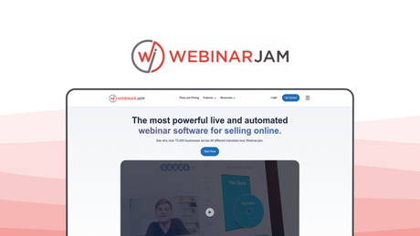 WebinarJam a webinar tool, featuring live streaming, sales offers, replay automation, presenter tools, engagement chats.