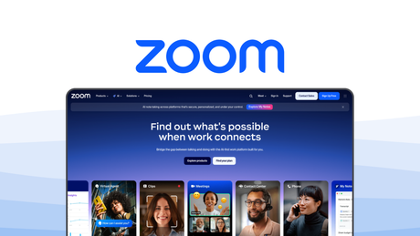 Zoom a video conference tool, featuring video calls, screen sharing, breakout rooms, cloud recording, ai companion, live polling.
