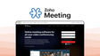 Zoho Meeting a video conference tool, featuring ecosystem integration, browser meetings, webinar hosting, screen sharing, live polls.