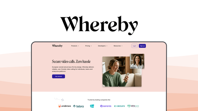 Whereby a video conference tool, featuring browser meetings, custom branding, guest access, no downloads, simple rooms.