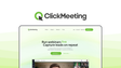 ClickMeeting a video conference tool, featuring webinar automation, event branding, polling tools, attendance reports, live streaming.