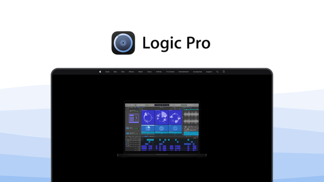 Logic Pro an audio editor tool, featuring ai session players, midi sequencing, advanced mixing, spatial audio.