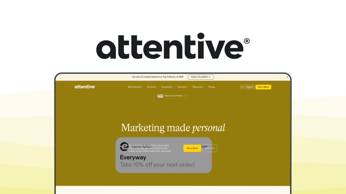 Attentive a sms marketing tool, featuring ai personalization, advanced segmentation, omnichannel automation, two-way messaging, cart recovery.
