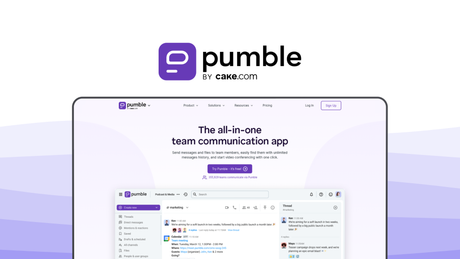 Pumble a team communication tool, featuring real-time messaging, unlimited channels, threaded discussions, video meetings, screen sharing, unlimited history search, ai agents, file sharing.