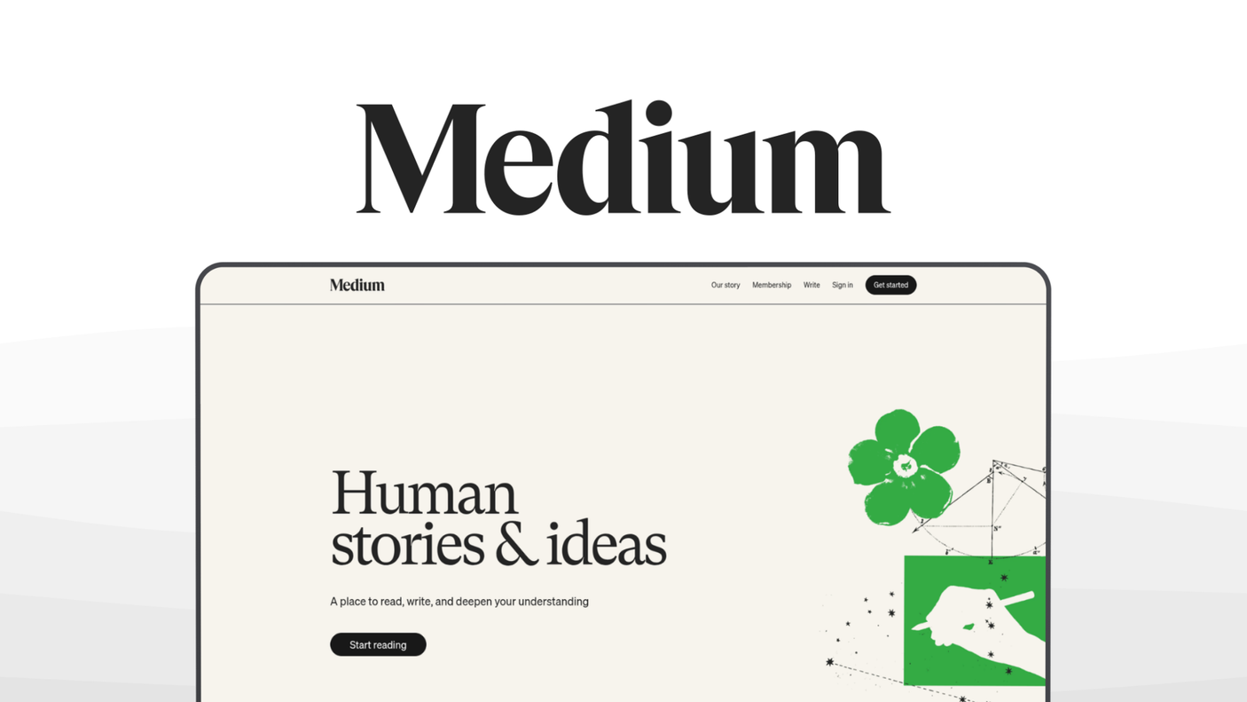 Medium a social media platform tool, featuring content publications, partner program, reader lists, newsletter integration, seo visibility.