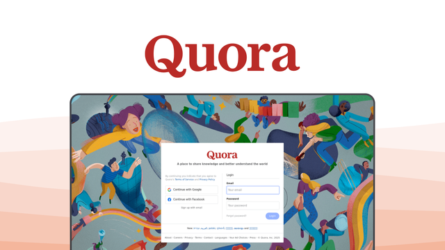 Quora a social media platform tool, featuring expert q&a, topic spaces, ad targeting, knowledge base, monetization programs.
