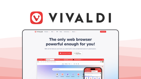 Vivaldi a web browser tool, featuring tab tiling, web panels, mouse gestures, mail client, tab stacking.